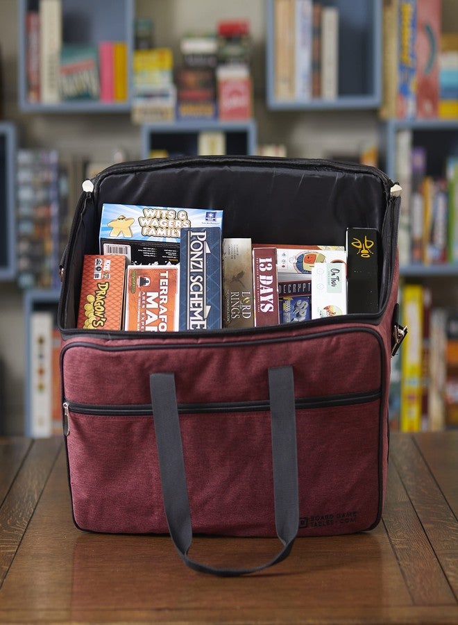 BOARD GAME TABLES.COM حقيبة ألعاب لوحية - [حقيبة ظهر/حزام كتف/حقيبة أمتعة] - حقيبة مبطنة لحمل الألعاب اللوحية (أحمر ياقوتي) - Image 2